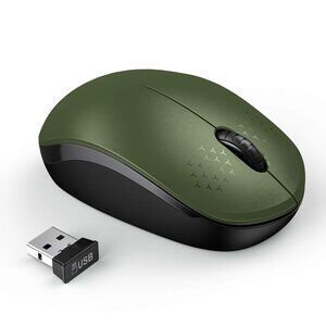 Seenda Wireless Mouse 2.4G Noiseless Mouse with USB Receiver Military Green